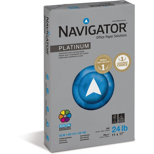 Navigator SNANPL1724 Platinum Superior Productivity Multipurpose Paper - Silky Touch - Bright White