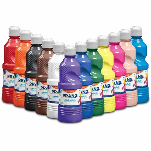 Prang DIX10796 Prang Ultra-Washable Tempera Paint - 16 Oz - 12 / Set - Assorted