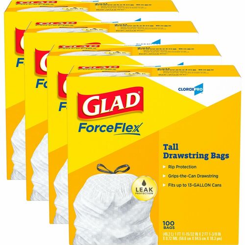 Glad CLO78526CT ForceFlex Tall Kitchen Drawstring Trash Bags