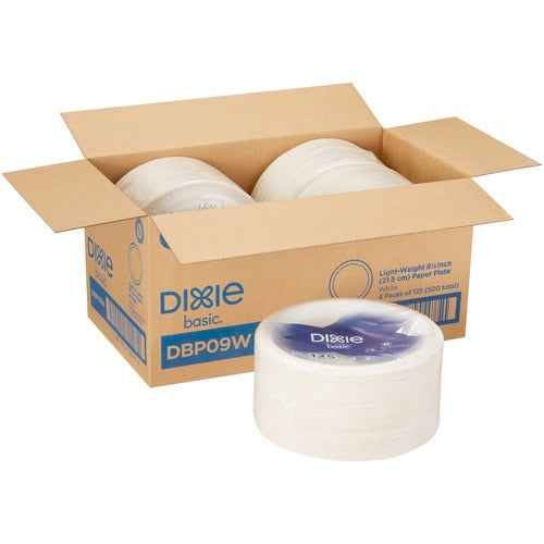 Dixie Basic® DXEDBP09WCT 8-1/2" Lightweight Paper Plates by GP Pro