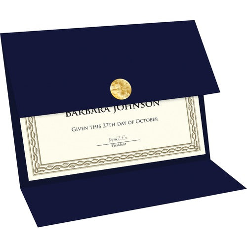 Geographics GEO47837 Geographics Double-Fold Certificate Holder - 5 / Pack - Navy