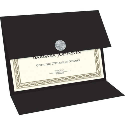 Geographics GEO47838 Geographics Double-Fold Certificate Holder - 5 / Pack - Black