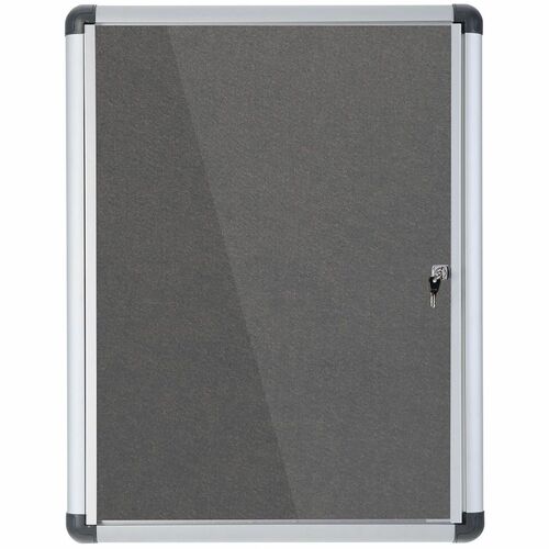 MasterVision BVCVT630103690 SlimLine Magnetic Gray Fabric Enclosed Board