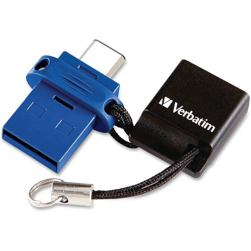 Verbatim VER99154 32Gb Store 'N' Go Dual Usb Flash Drive For Usb-C Devices - Blue - 32 Gb - Usb Type C, Usb 3.0 - Blue