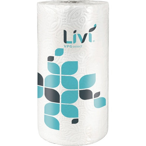 Livi SOL41504 Two-Ply Kitchen Roll Towel - 2 Ply - 9" X 11" - 85 Sheets/Roll - White - Fiber - Absorbent, Eco-Friendly, Soft, Embossed - For Kitchen - 30 / Carton