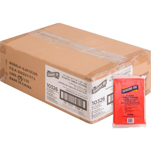 Genuine Joe GJO10326CT Plastic Rectangular Table Covers
