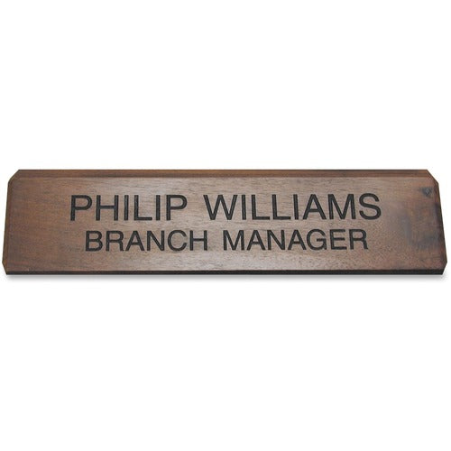 Xstamper XSTK83 Engraved Walnut Desk Sign