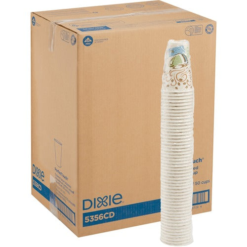 Dixie DXE5356CDCT PerfecTouch 16 oz Insulated Paper Hot Coffee Cups by GP Pro