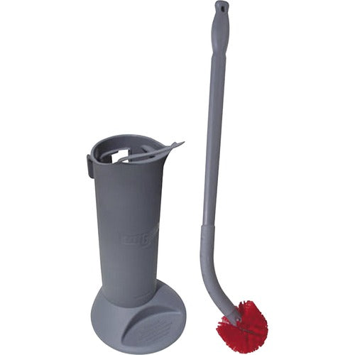 Unger UNGBBWHRCT Ergo Toilet Bowl Brush Set - 26" Length Handle - 5 / Carton - Plastic Handle, Nylon Bristle - Gray