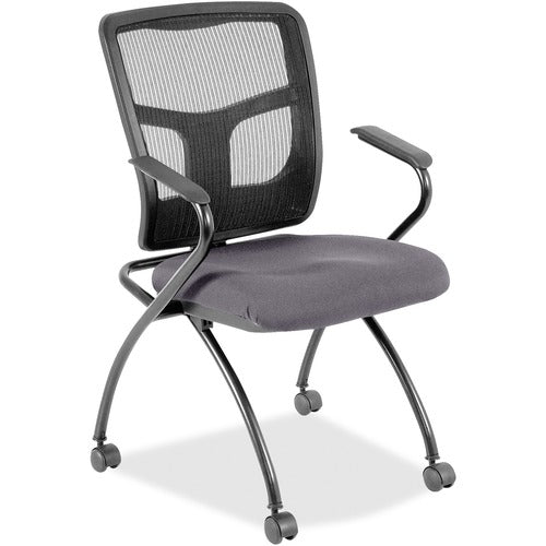 Lorell LLR84374101 Mesh Back Nesting Training/Guest Chairs