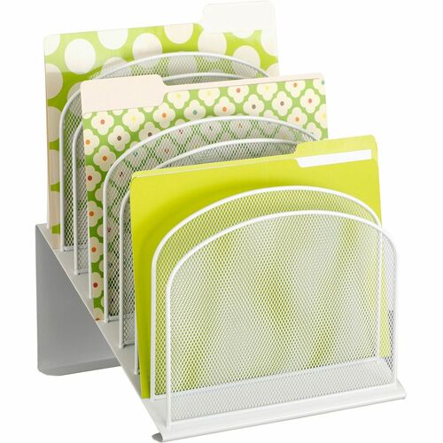 Safco SAF3258WH Onyx Wire Mesh Desktop Organizer - 8 Tier(S) - 1" - 14" Height X 11.8" Width X 10.8" Depth - Desktop - White - Steel - 1Each