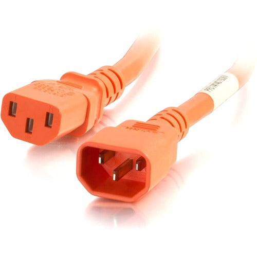 C2G CGO17518 10ft 18AWG Power Cord (IEC320C14 to IEC320C13) - Orange