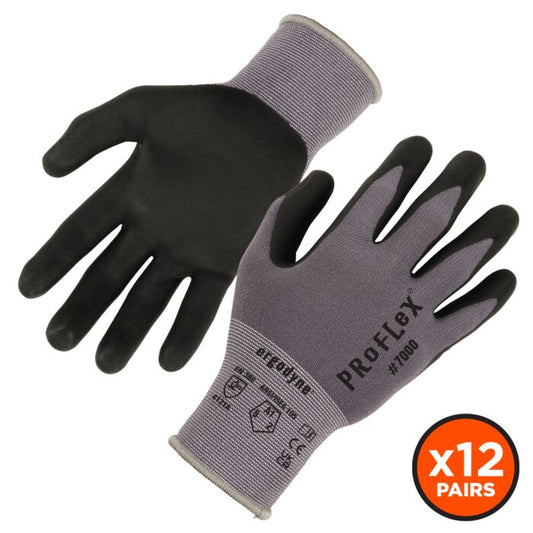 Ergodyne 10366 ProFlex 7000 Nitrile Coated Gloves  Microfoam Palm, 15g