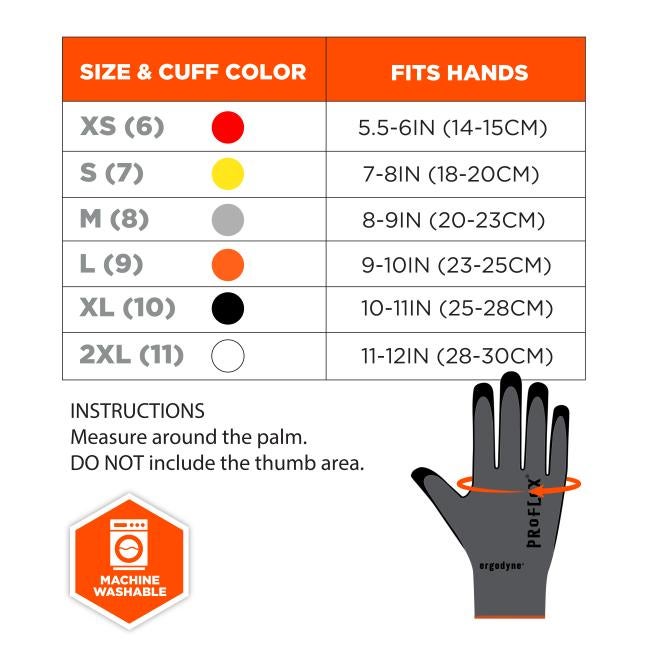 Ergodyne 10361 ProFlex 7000 Nitrile Coated Gloves  Microfoam Palm, 15g