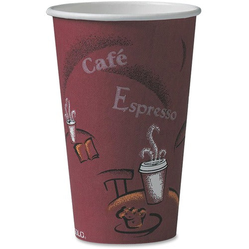 Solo SCC316SI0041 16 oz Bistro Design Disposable Paper Cups