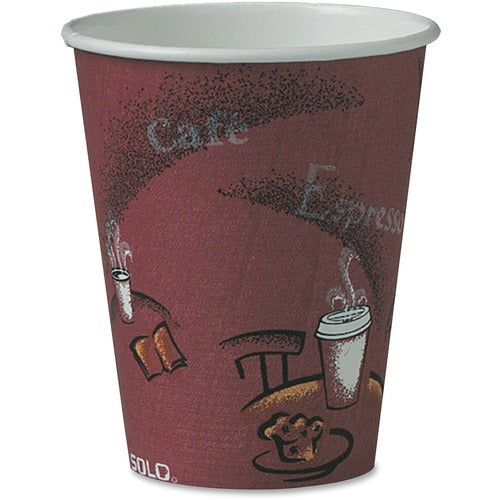Solo SCC378SI0041 8 oz Bistro Design Disposable Paper Cups