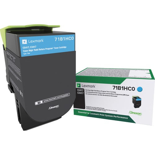 Lexmark LEX71B1HC0 Unison Original High Yield Laser Toner Cartridge - Cyan - 1 Each