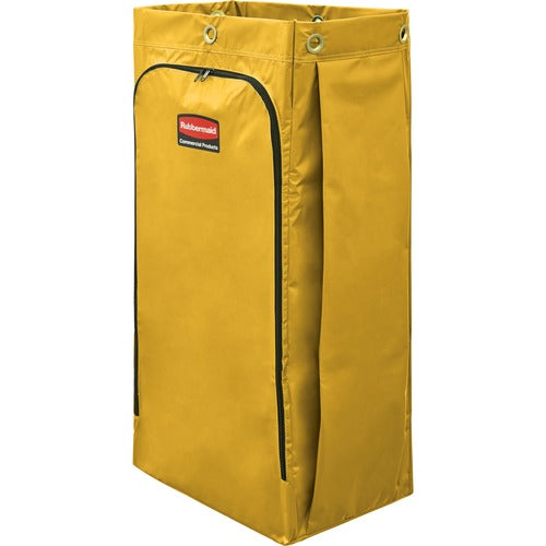 Rubbermaid Commercial RCP1966881 34 Gal Vinyl Bag for High Capacity Janitorial Cleaning Carts, Yellow