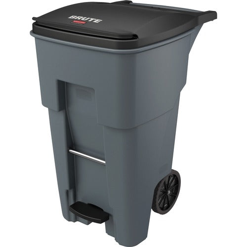 Rubbermaid Commercial RCP1971968 1971968 65 Gallon BRUTE Step-On Rollout Container - Gray
