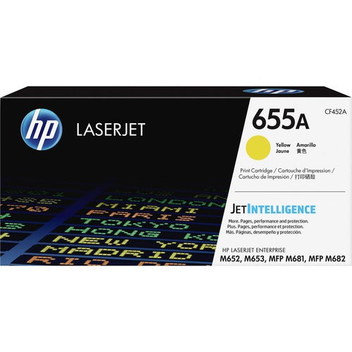 HP HEWCF452A 655A (CF452A) Original Laser Toner Cartridge - Yellow - 1 Each