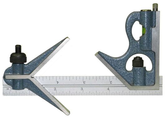 PEC Tools 7122-006 6″ 4R Cast Iron 3-Piece Combination Square