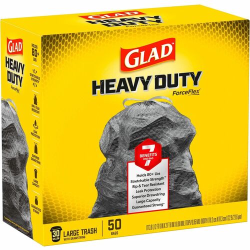 Glad CLO78997 ForceFlexPlus Drawstring Large Trash Bags