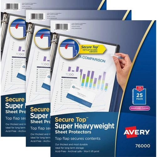 Avery® AVE76000BD Avery® Secure Top Sheet Protectors