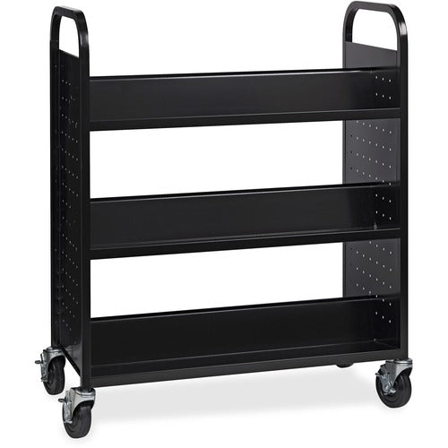 Lorell LLR99931 Double-sided Book Cart