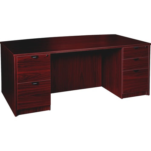 Lorell LLRPD4272DPMY Prominence 2.0 Bowfront Double-Pedestal Desk
