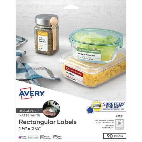 Avery® AVE4224 Avery® Dissolvable Rectangle Labels