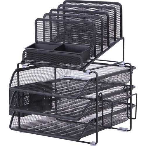 Lorell LLR95251 Divided 4-tier Desktop Organizer