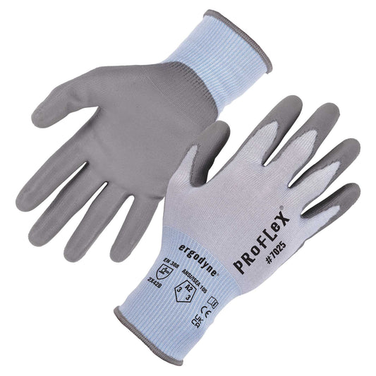 Ergodyne 10425 ProFlex 7025 PU Coated Cut-Resistant Gloves - ANSI A2, EN388: 2X42B, 18g