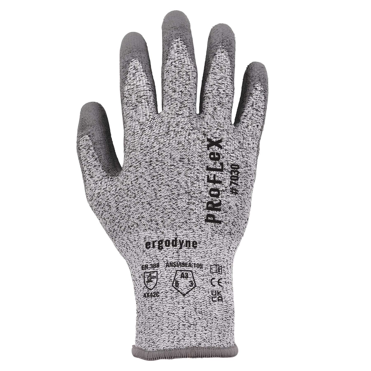 Ergodyne 10453 ProFlex 7030 PU Coated Cut-Resistant Gloves - ANSI A3, EN388: 4X42C, 13g