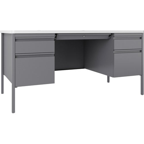 Lorell LLR66942 Fortress Series Double-Pedestal Teachers Desk