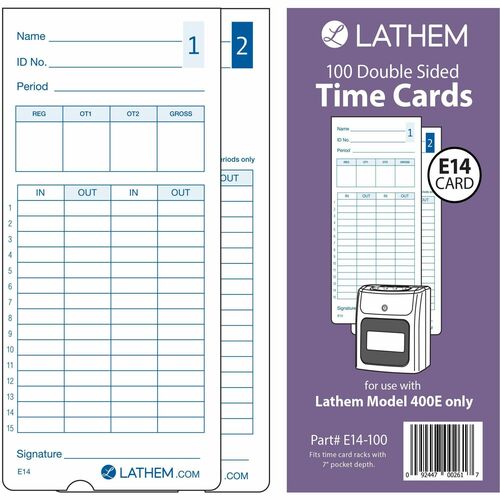 Lathem LTHE14100 Model 400E Double Sided Time Cards