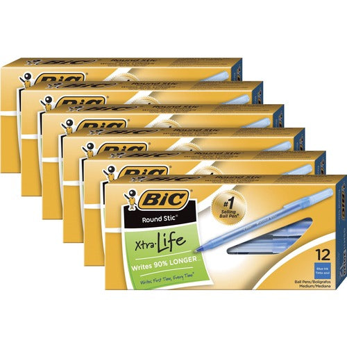 BIC BICGSM11BEBD Round Stic Ballpoint Pens