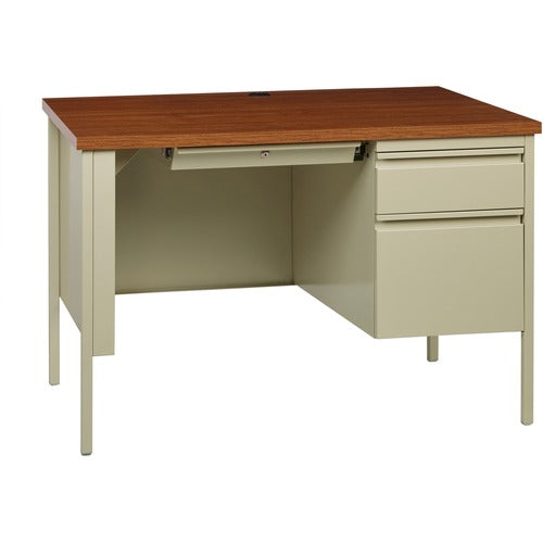 Lorell LLR66947 Fortress Series 45-1/2" Right Single-Pedestal Desk