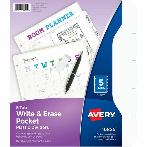 Avery® AVE16825 Avery® Write & Erase Pocket Plastic Dividers