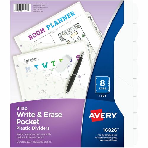 Avery® AVE16826 Avery® Write & Erase Pocket Plastic Dividers