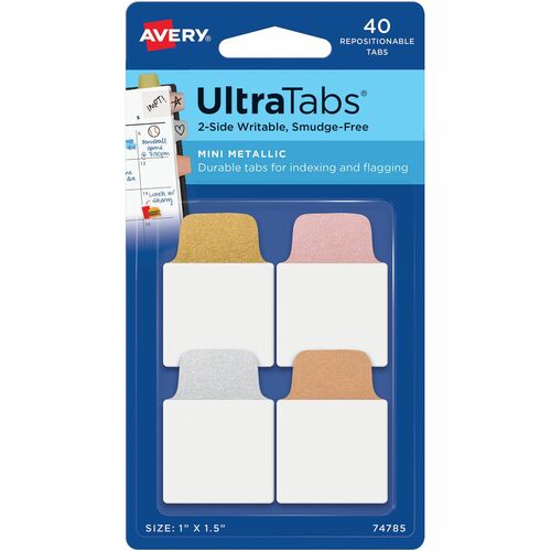 Avery® AVE74785 Avery® UltraTabs Metallic Color 2-sided Mini Tabs
