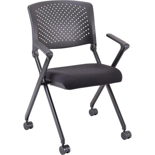 Lorell LLR41847 Upholstered Foldable Nesting Chairs with Arms
