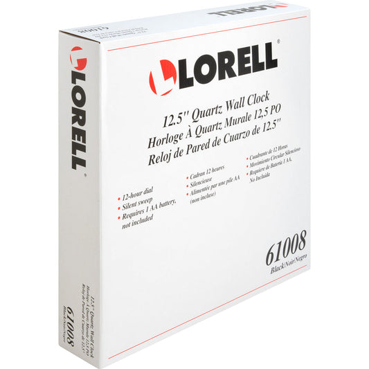 Lorell LLR61008 12-1/2" Slimline Wall Clock