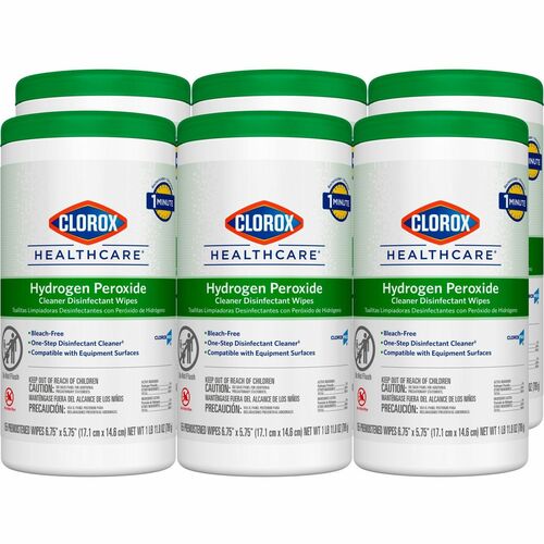 Clorox Healthcare CLO30825CT Hydrogen Peroxide Cleaner Disinfectant Wipes
