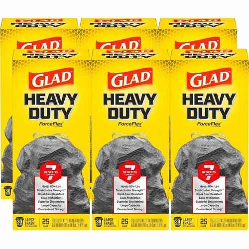 Glad CLO70359CT ForceFlexPlus Large Drawstring Trash Bags