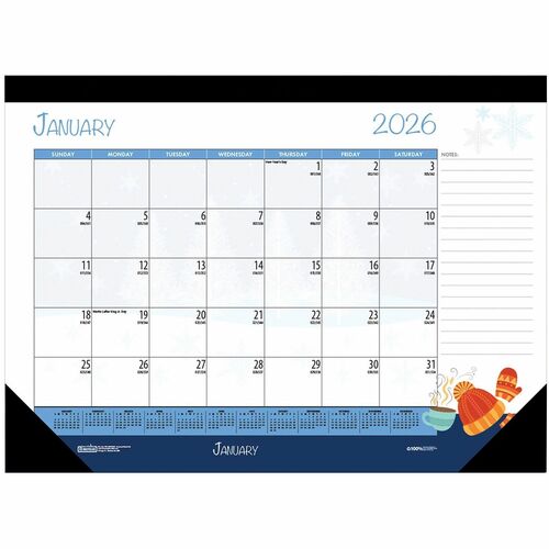 House of Doolittle HOD139 Monthly Deskpad Calendar Seasonal Holiday Depictions 22 x 17 Inches