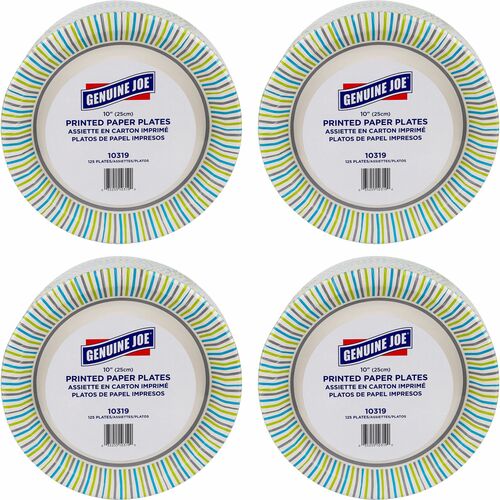 Genuine Joe GJO10319CT 10" Printed Paper Plates