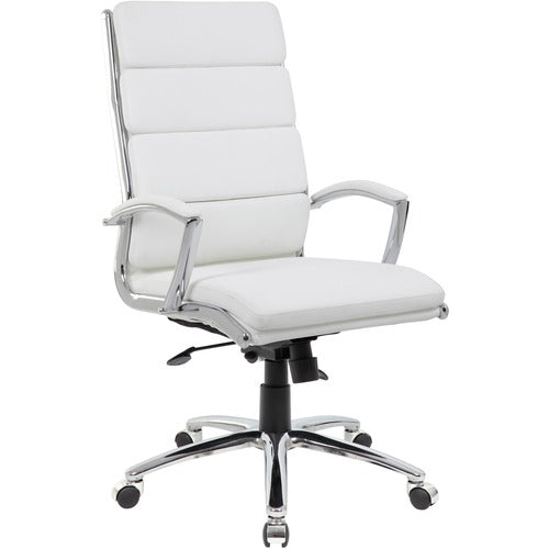 Boss BOPB9471WT Executive CaressoftPlus Chair with Metal Chrome Finish