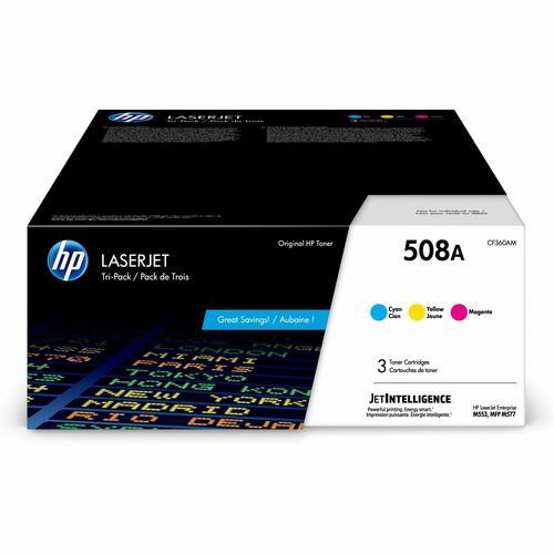 HP HEWCF360AM 508A Original Laser Toner Cartridge - Cyan, Magenta, Yellow - 3 / Each