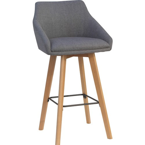 Lorell LLR68561 Gray Flannel Mid-Century Modern Guest Stools