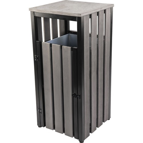 Lorell LLR42693 Faux Wood Outdoor Waste Bin